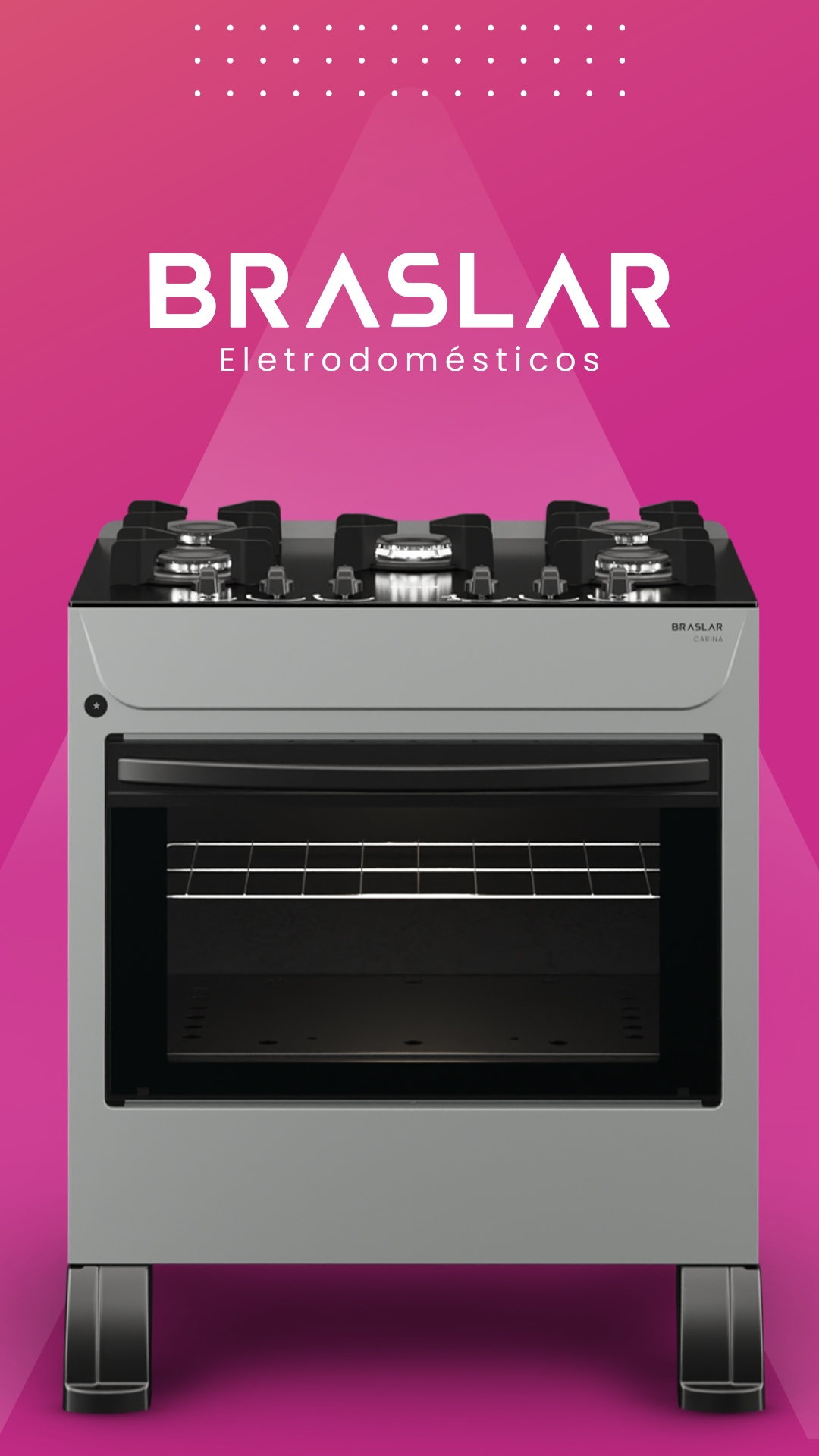 Fogão Braslar Eletrodomésticos Carina em destaque