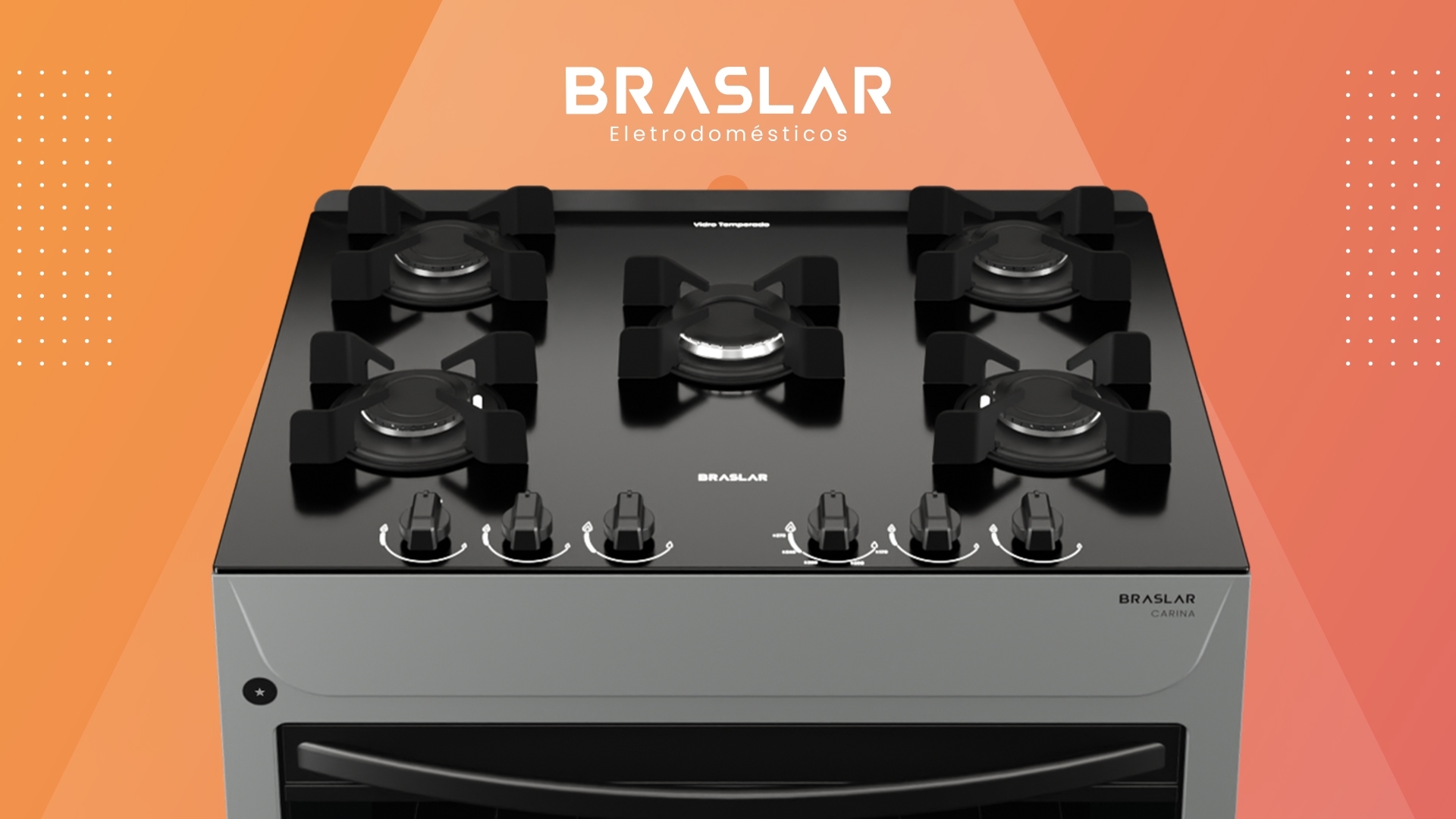 Fogão Braslar Eletrodomésticos Carina em destaque