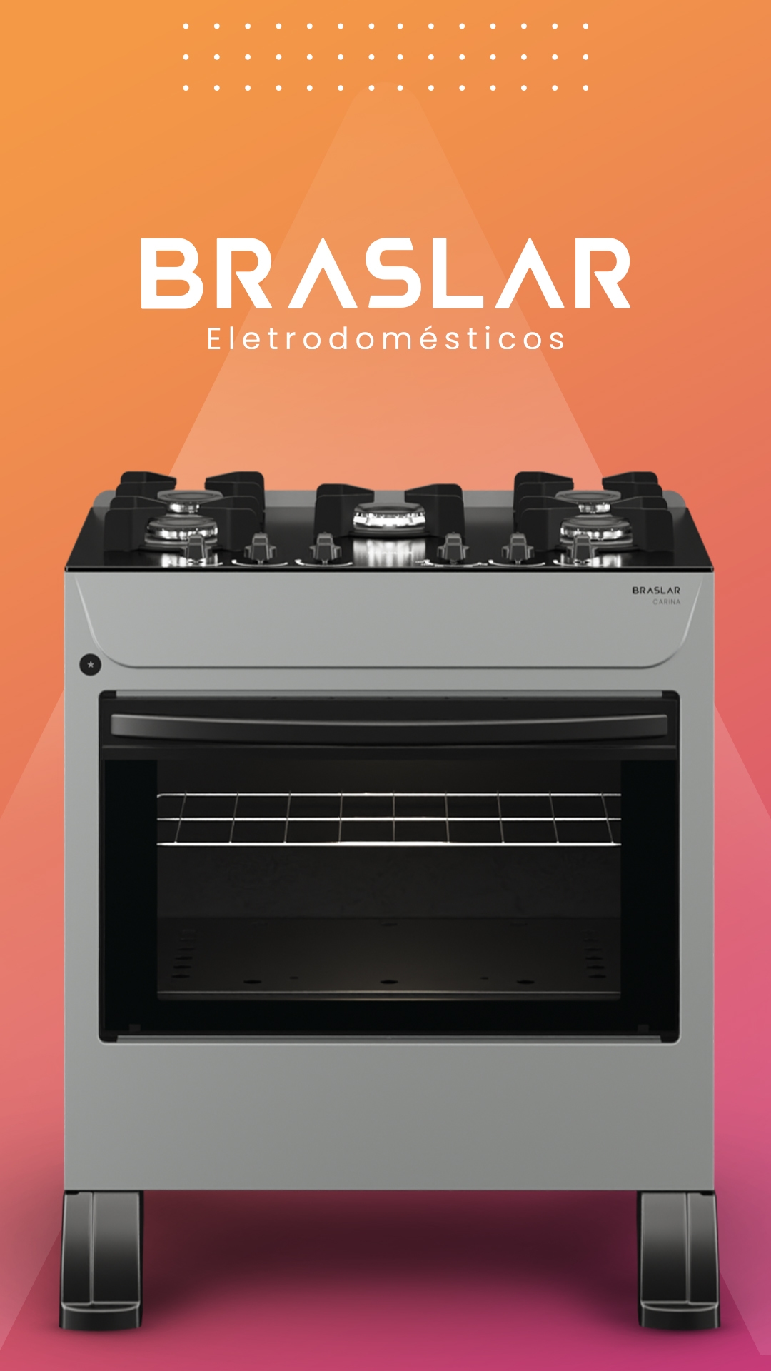 Fogão Braslar Eletrodomésticos Carina em destaque